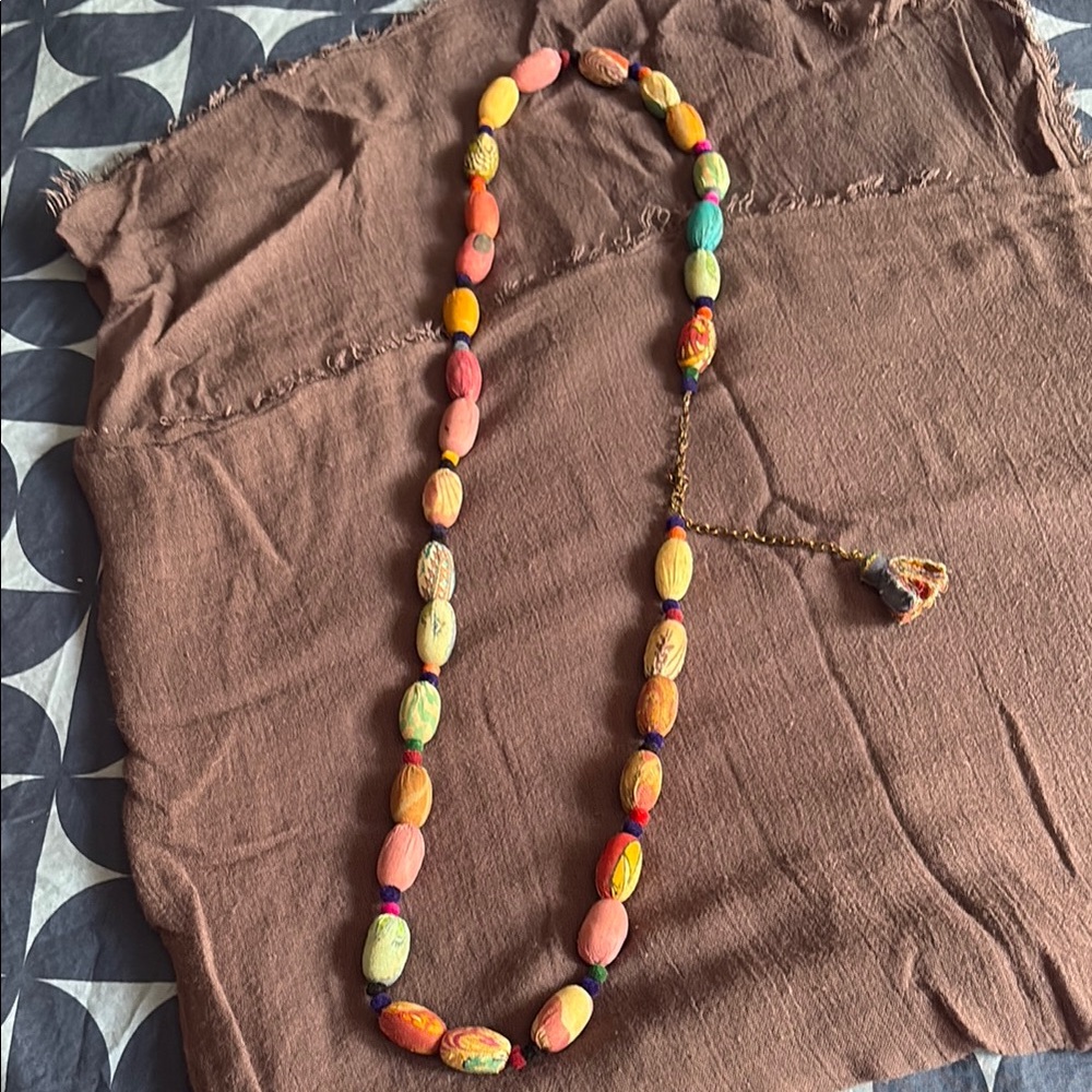 National Geographic Orange and Yellow Beaded Necklace
